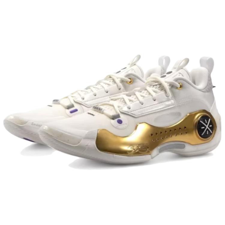 Li Ning Wow 10 Versatile Comfortable Sports Wear Resistant Shock Absorption Low Top Basketball Shoes Men Sneaker White Platinum ABAS083-34