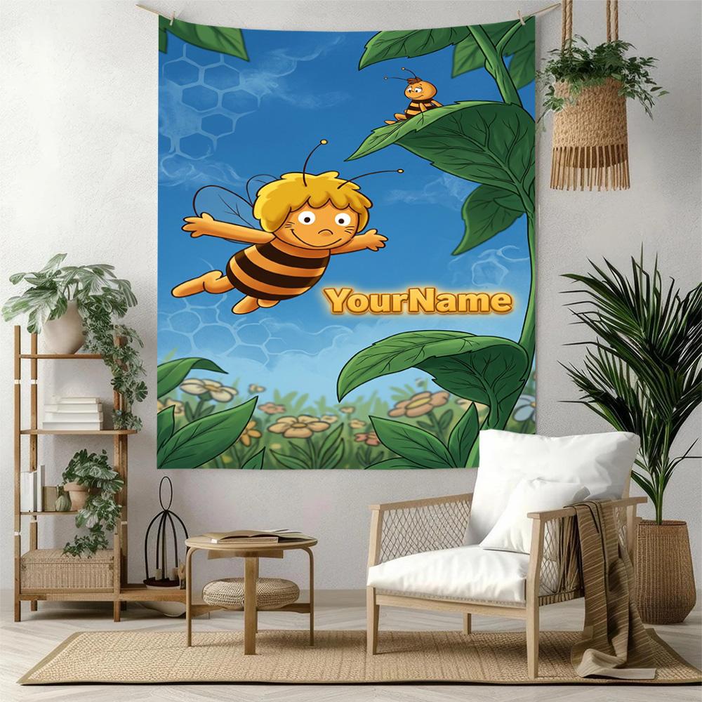 Biene Maja Custom Your Name Wall Decor Tapestry Art For Pet Memorial Birthdaywedding Party Backdrop Family Gift