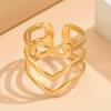 European Elegant Hollow Butterfly Knot Stainless Steel Open Ring - Adjustable Light Luxury Court Style