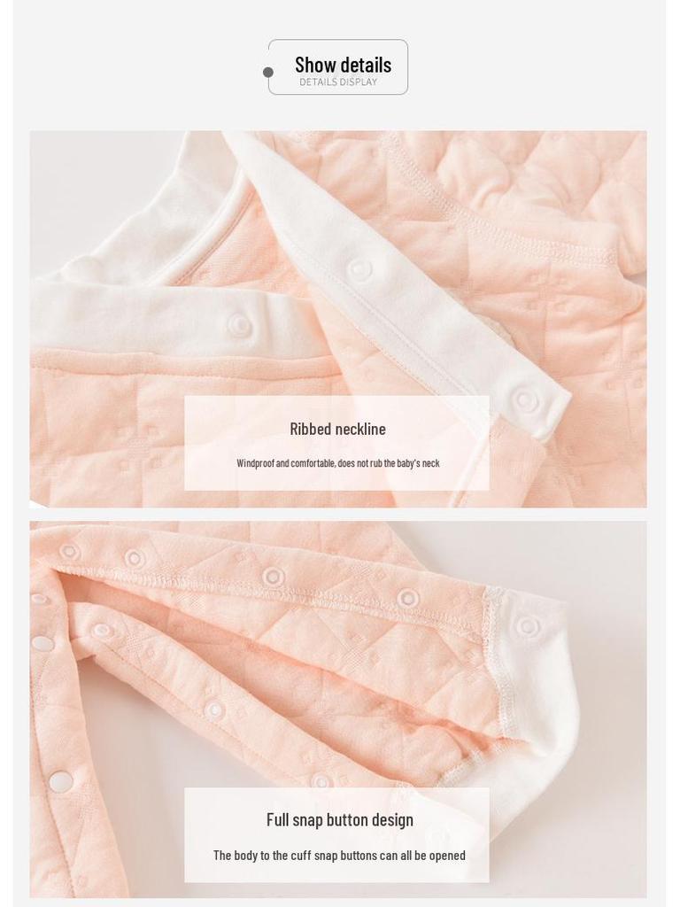 Quilted Baby Romper: Warm Cotton Onesie for Autumn & Winter