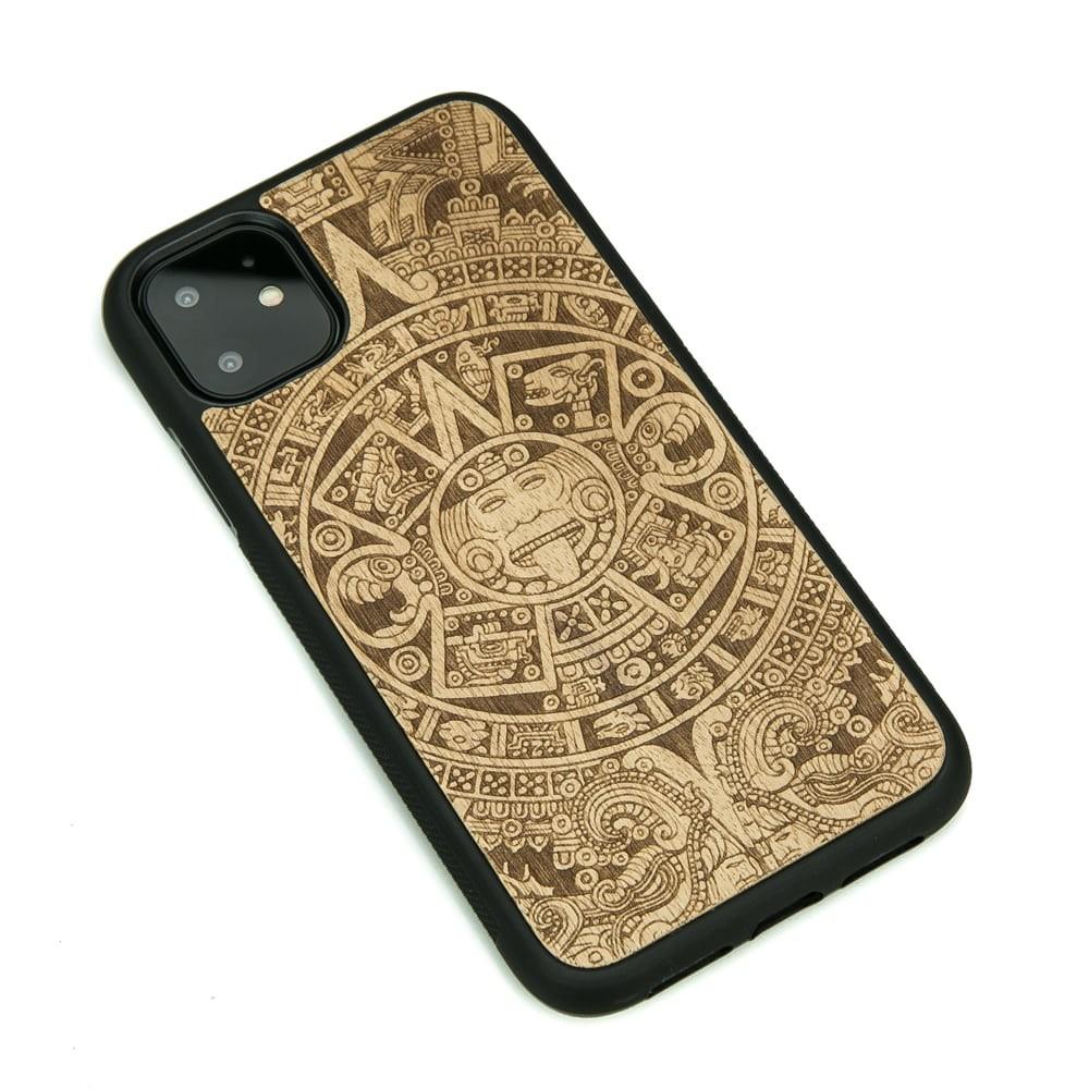 Wooden Case for iPhone 11 Aztec Calendar Aniegre