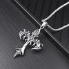 1 Piece Fashion Retro Flame Cross Pendant Necklace, Unisex Long Chain Punk Gothic Trendy Accessories