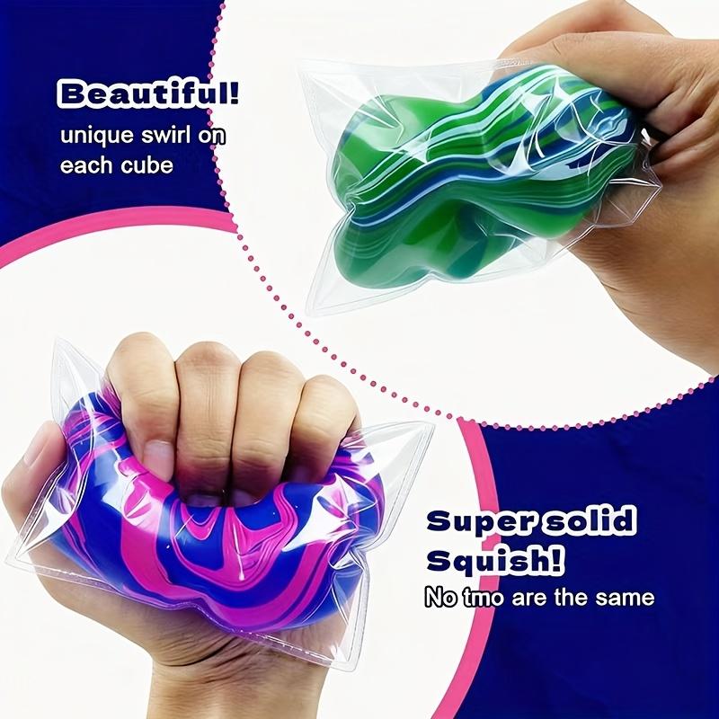 Flow Pattern Tie Dye Ice Cube Squeeze Toy Maltose Sensory Stress Relief Party Favor Holiday Gift