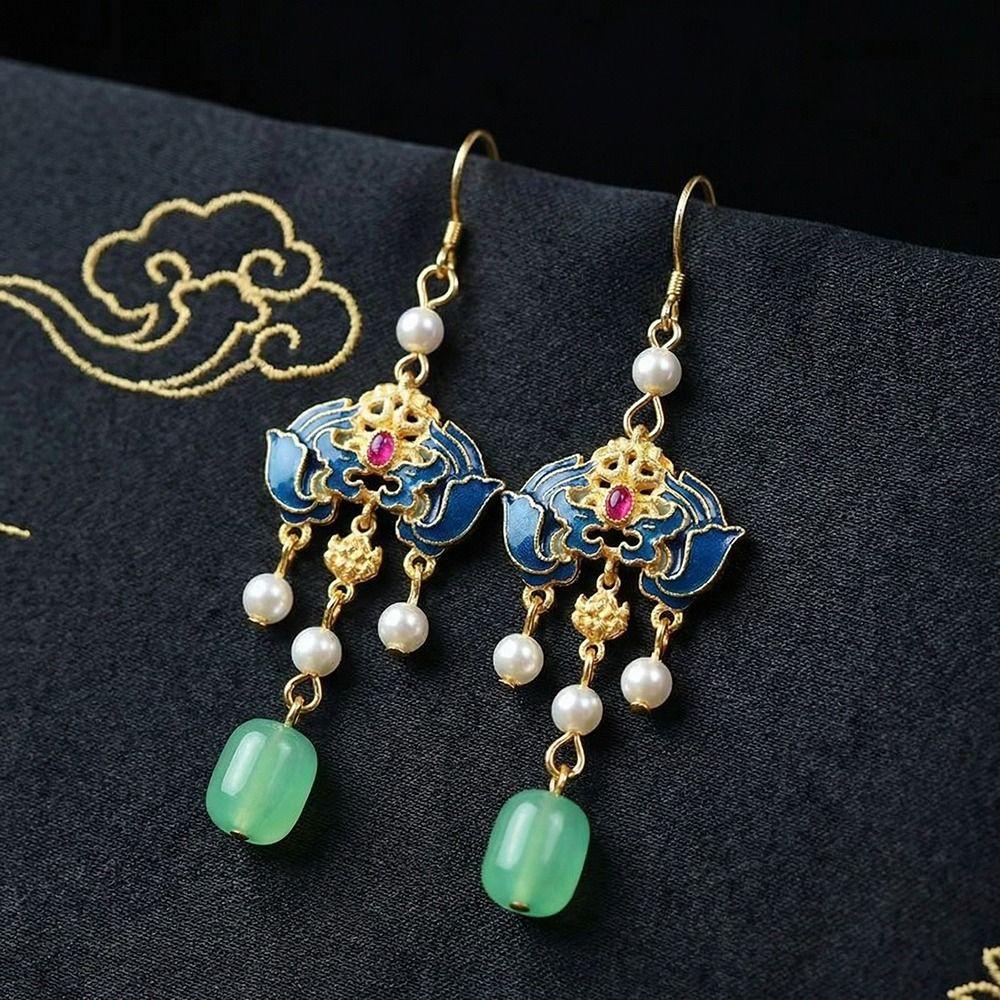 Orecchini Antichi Vintage con Frange a Goccia d'Acqua Orecchini Cinesi Accessori Gioielli