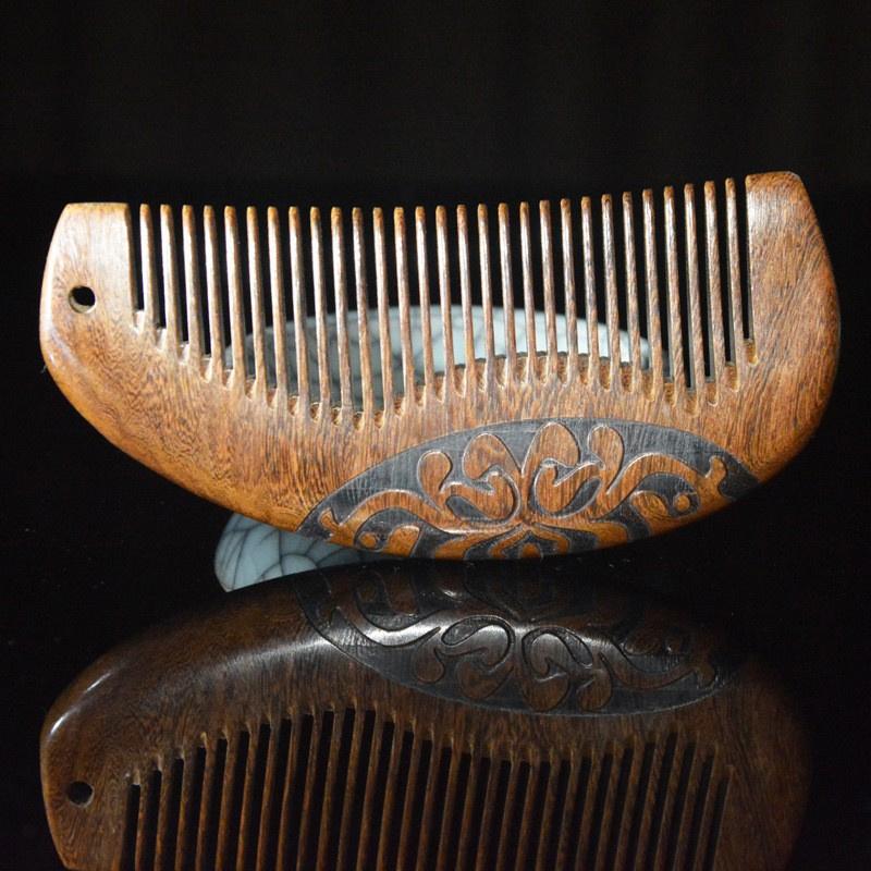 Unisex Sandelholzkamm Damen Herren Zuhause Reise Holz Antistatisch Feinzahnkamm Holzgriffe Haarkamm