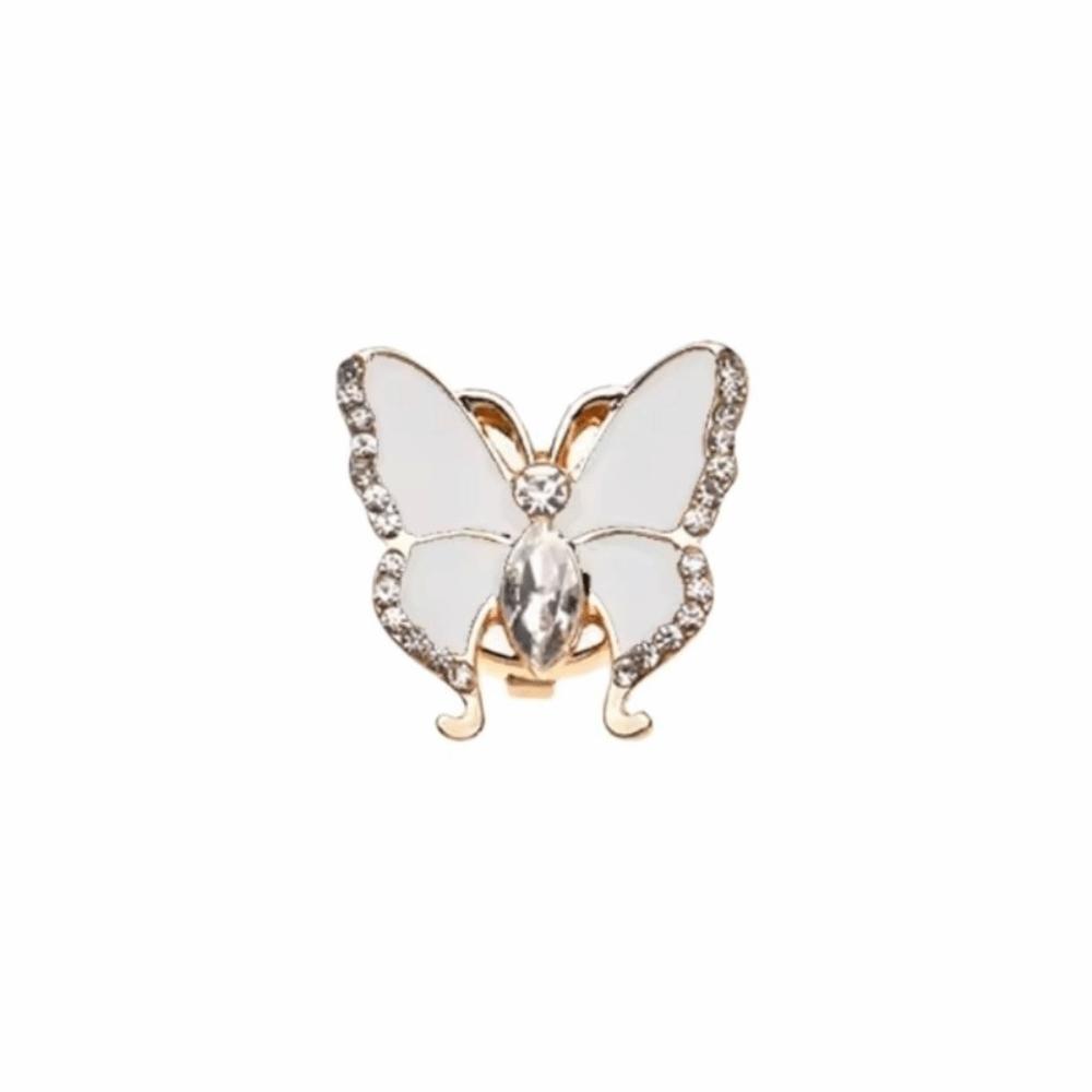 Rhinestone 3D Butterfly Cufflinks Brass Base Button Cover Creative Sleeve Button  Shirt Accessories