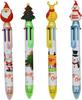 Maydahui Cute 6 Color Christmas Ballpoint Pen Set of 12 Black Ink Stylish Cute Stationery 0.5mm Oil-Based Multi-Function Multi-Color