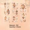 3 Sheets Garden Surprise Dream PVC Relief Bronzing Stickers for Scrapbooking DIY Decorative Material Collage Journaling