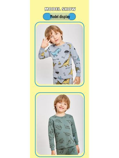 Kids' Pure Cotton Autumn Clothing Set: Warm Underwear, Base Layer Pajamas, and Knitwear for Boys and Girls
