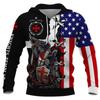 Mens Hooded Sweatshirt With 3D Digital Knight Print Loose Fit Hip Hop Style Fall