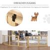 Wooden Pet Gate, Freestanding Dog Security Barrier with Two Support Feet - Natural Tone