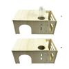 Natural Wooden Small Animal Hideouts With Feeders Water Feeders For Rabbits Guinea Pigs Chinchillas Shelter Place