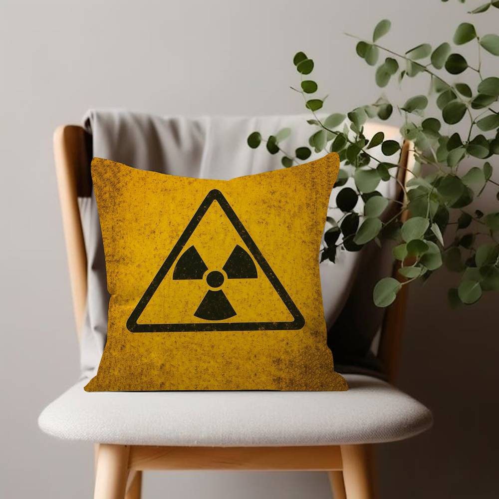 Attention Radiation Symbol Pillow Cover Soft Decor Throw Pillow Case xcm Couch Home Decor for Living Room Sofa Party Gift
