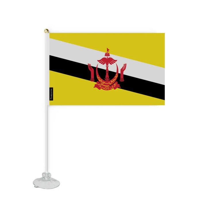 Drapeau - Brunej - Mini Drapeau Ventouse - 20 x 30 cm - Polyester - Otisk Recto/Verso
