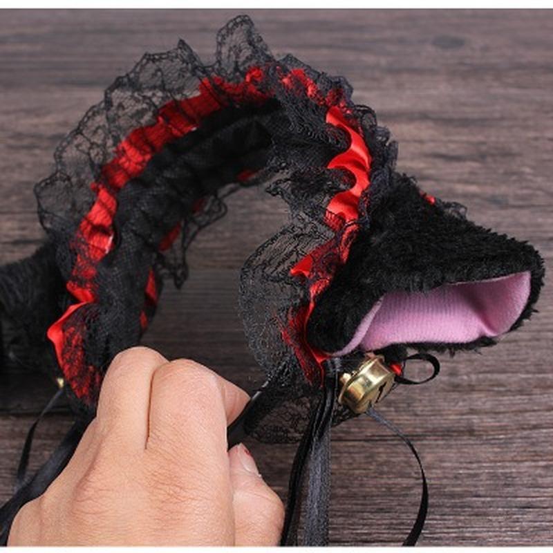Japanische Mädchen Spitze Glocke Katze Ohr Hoop Lolita Maid Stirnband Nette Anime Cosplay Lolita Haar Zubehör