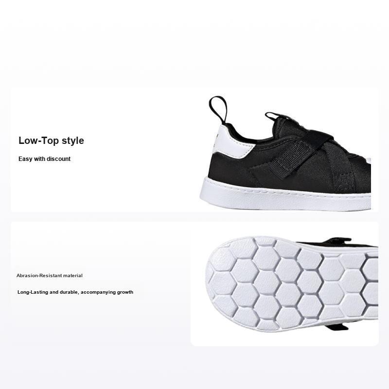 adidas Superstar 360 I Baskets Bébé Noir Blanc Core-Noir Or-Métallisé Nuage-Blanc HQ6082