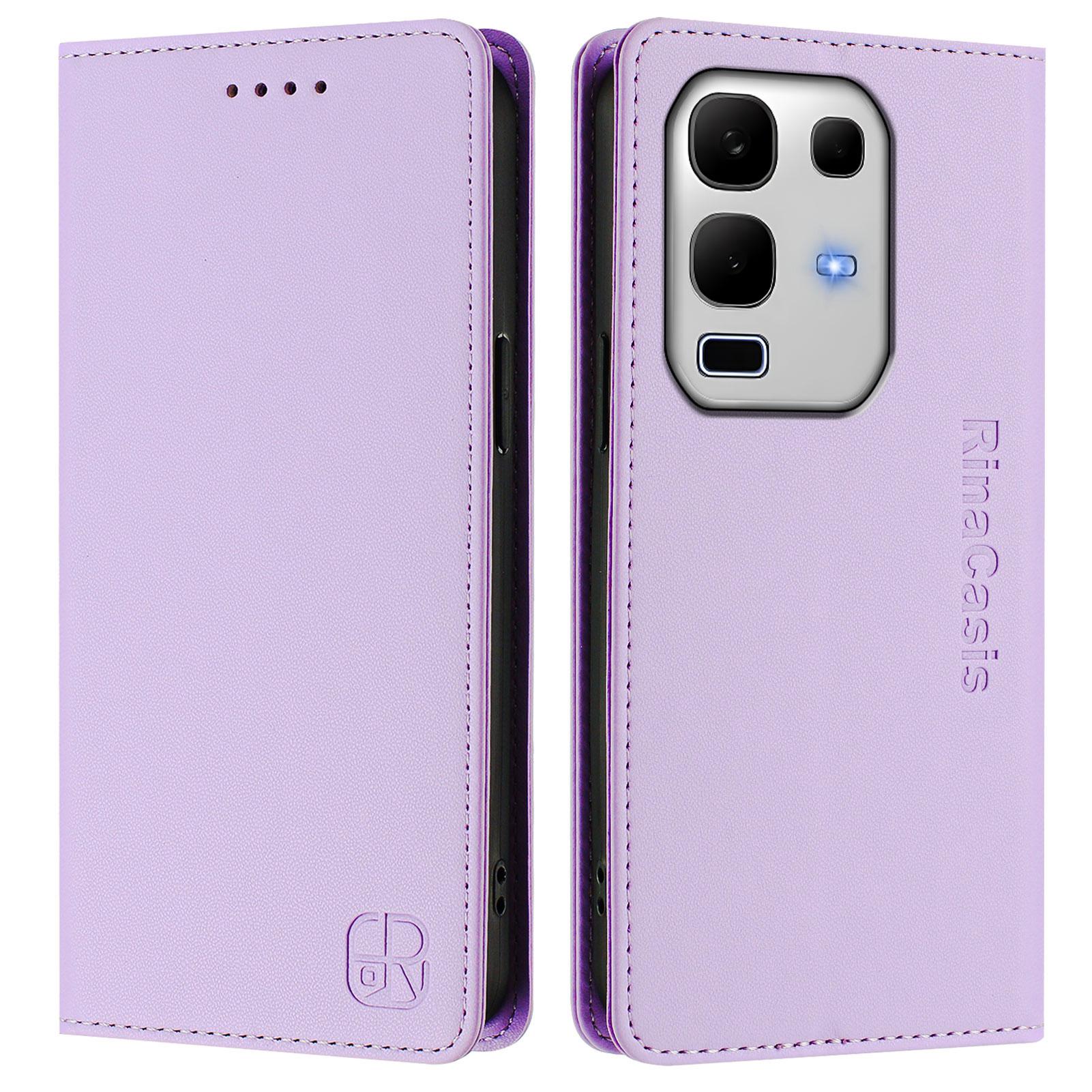 

For Infinix Note 50s 5G Leather Case RINACASIS RC01 Phone Cover with RFID Blocking Wallet Stand Light Purple