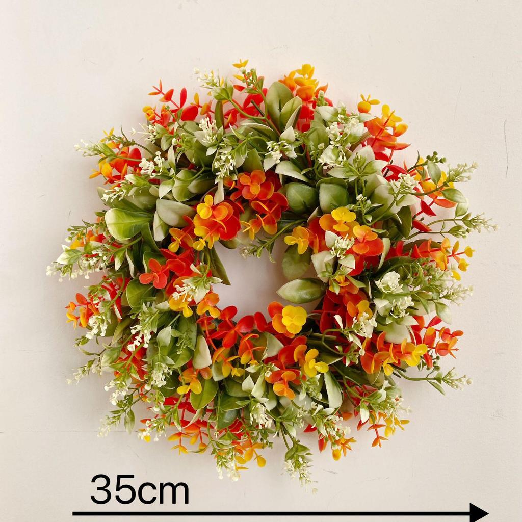 Spring Decorative Wild Grass and Eucalyptus Wreath for Christmas, Weddings, or Mall Decor