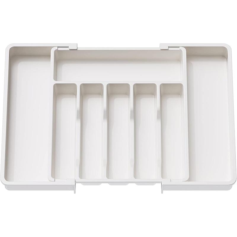 Expandable Utensils Tray Kitchen Cutlery Storage Box Knife Holder Plastic Tray Fork Spoon Divider Drawer Box Tableware Organizer