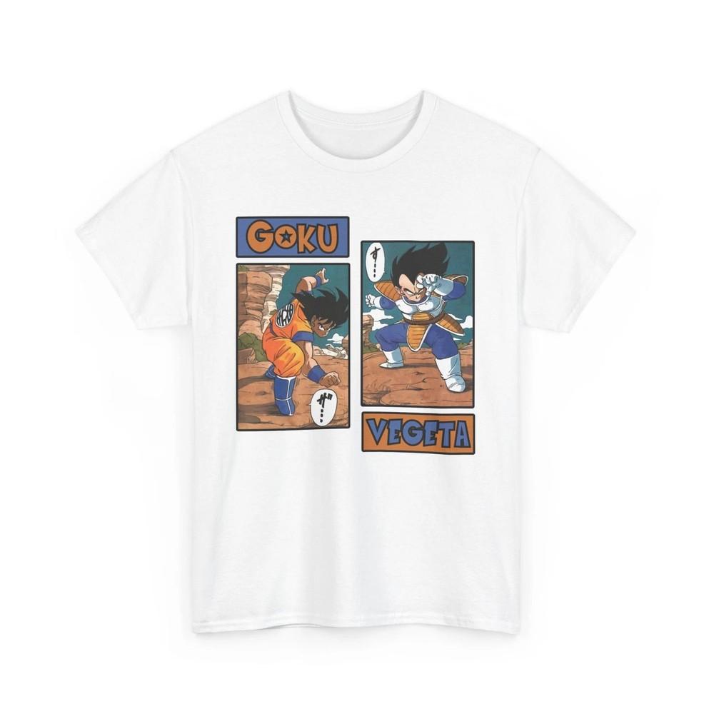 

goku vs vegeta, dragonball t shirt, Goku and Vegeta Manga battle, man gift lot L