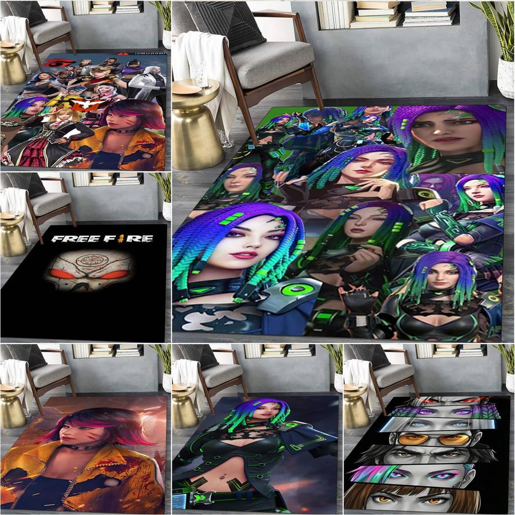 1Pc Free Fire Print Rug - Computer Chair Area Rug Home Decoration Carpet For Living Room Bedroom Flooring Mat