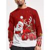 Christmas Theme Santa Claus 3D Prints Casual Men's Long Sleeved T Shirt Tee Sports Pullover Crew Neck Tops Spring&Fall Clothing