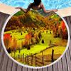 Countryside Scenery Farm Pattern Round Beach Towel,Comfortable Soft Microfiber Absorbent Quick Dry Swim Pool Towel Picnic Mat