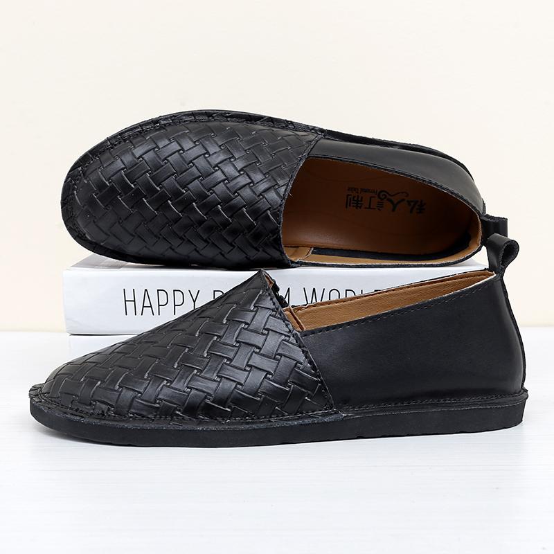 High Quality Genuine Leather Casual Shoes Light Non-slip Men's Driving Shoes Slip On Flats Handmade Elegantes Loafers Moccasins
