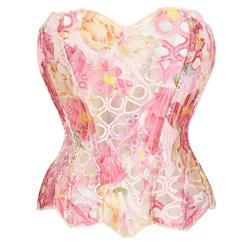 European Royal Court Style Lace Bustier - Body Shaping Mesh Top