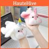 Cute Birthday Hat Prone Posture Rabbit Plush Doll Toy For Kids And Collectors