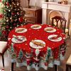 Christmas Tablecloth, Snow Santa Reindeer Sleigh Gift, Red Holiday Tablecloth, Restaurant Tablecloth