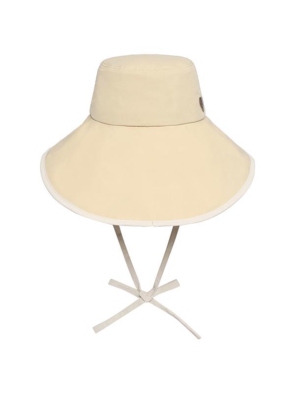 BBC EARTH Color Block Wide-Bridal Bucket Hat_Beige