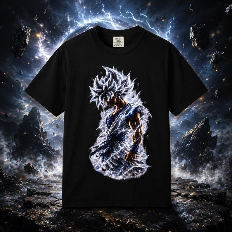 Super Saiyan Goku T-shirt Japanese Anime Tee Lightning Warrior Graphic Manga Cotton Oversized Streetwear Harajuku High Quality Female Male Clothing