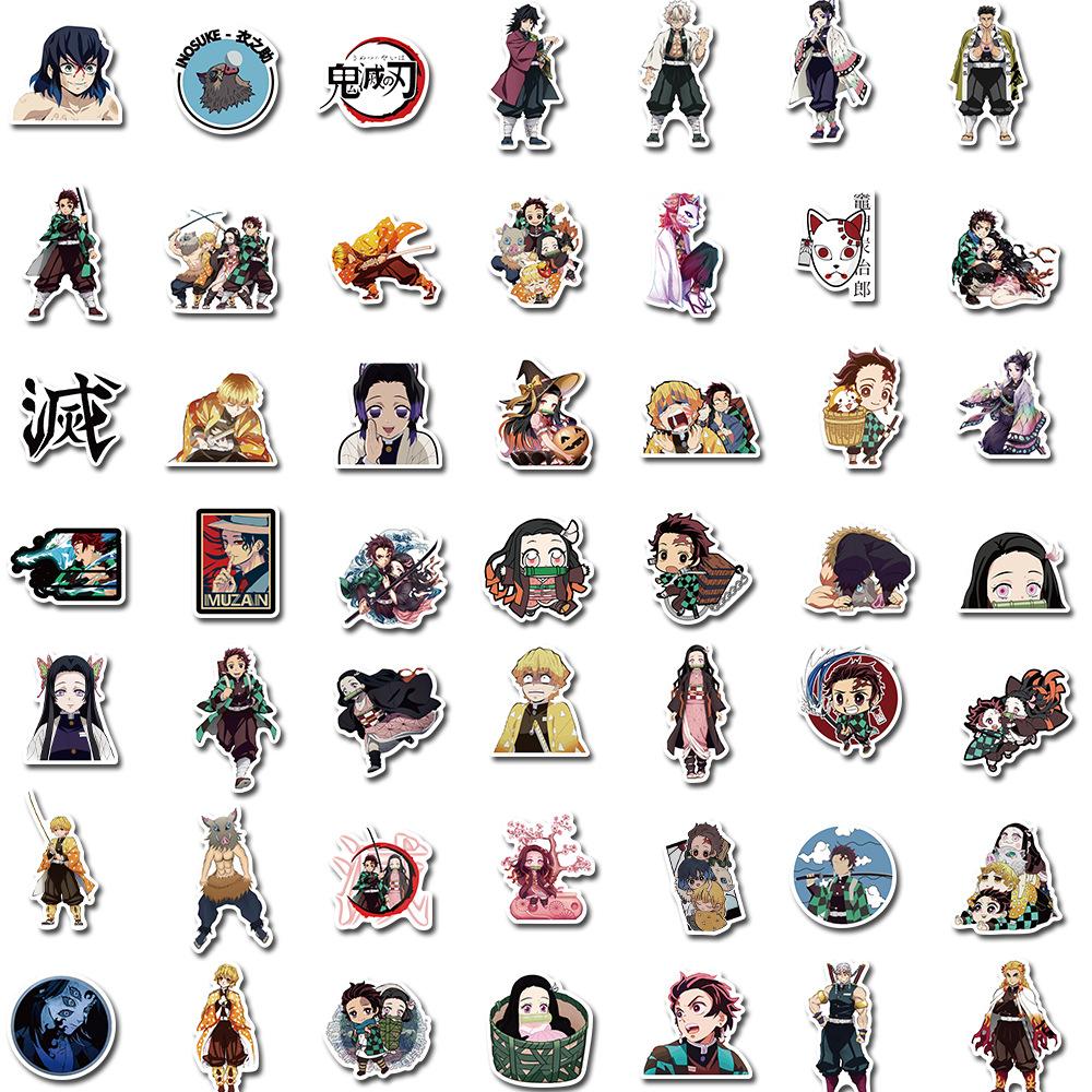 200 Pictures of Anime Demon Slayer Personalized Graffiti Stickers Suitcase Guitar No Glue Waterproof Stickers