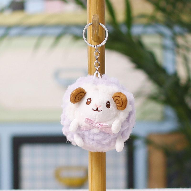 Cute Sheep Plush Keychain With Pp Cotton Filling For Gift And Decor