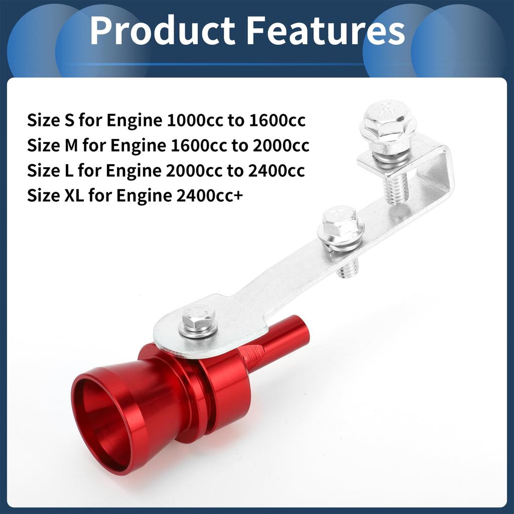 INFINAUTO Turbo Sound Exhaust Muffler Pipe Whistle Rear Tail Pipe M Carbide Chrome Manufacturer Aluminum Red 1 Set