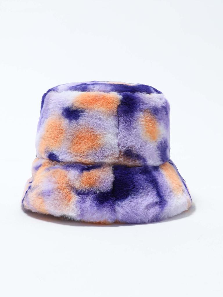 DILETTANTISME Jamiroquai Purple Pansy Fur Bucket Hat
