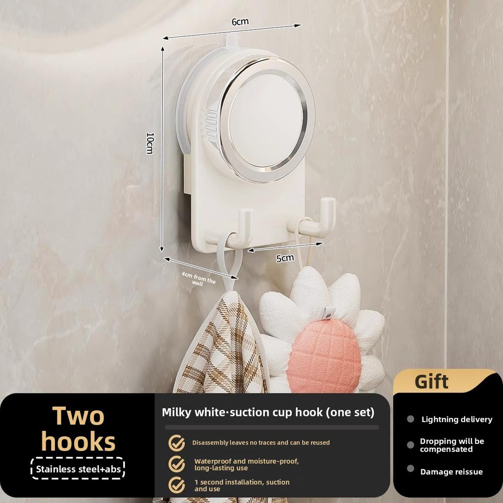 Non Perforated Suction Cup Hook Bathroom with Strong Load-bearing Capacity Wall Mounted Towel Hook Row of Storage Racks