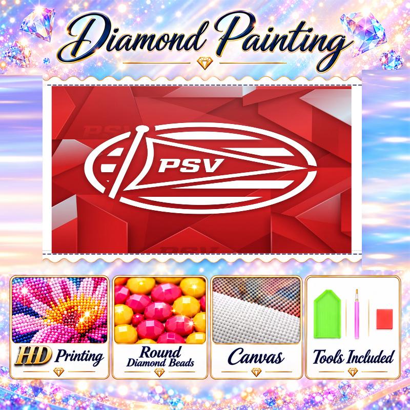 PSV Eindhoven FC Diamond Painting Kit 5D Full Drill DIY Diamond Mosaic Wall Art Home Decor