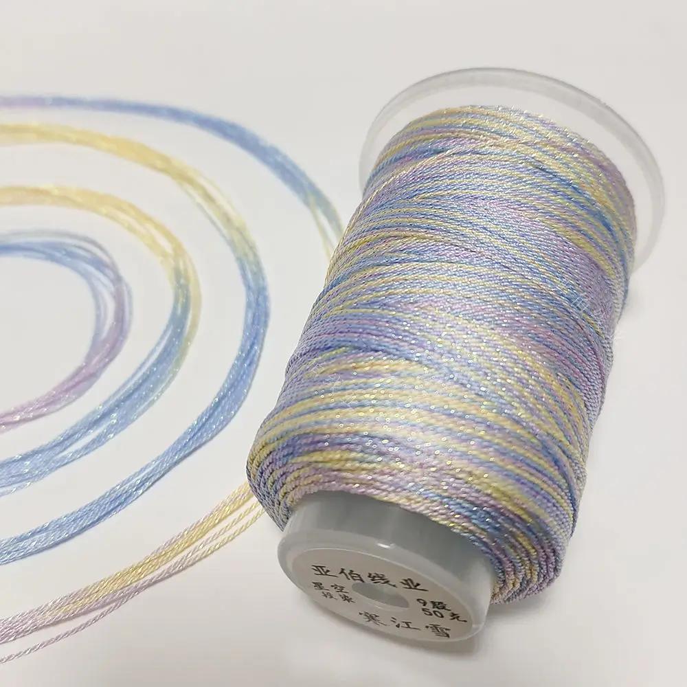 180 Meter/0,6 mm Regenbogenfarbenes Nähgarn, Farbverlauf Baumwollfaden für Armband, geflochtener Faden, Schmuckherstellung, Handarbeit