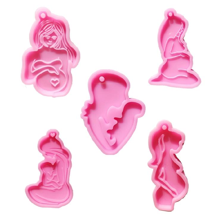 

Fashionable Minimalist Key Ring Charm Mold Pregnant Mother Design Pendant 1