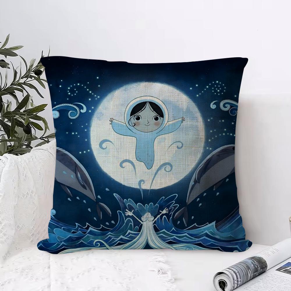 Ireland S-Song Of The Sea Cushion Cover Breathable Linen Pillow Cover Skin-Friendly Home Decor Pillowcase With Hidden Zipper