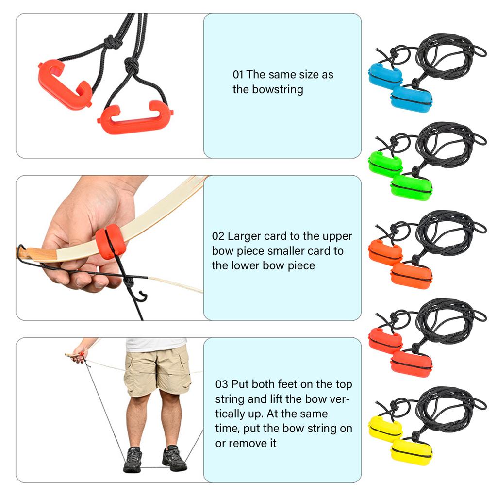 Bow String Install Rope Tool Portable Archery Stringer Bow Winding Rope Changer Bowstring Install Rope Tool Enduring