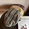 Vintage Striped Cotton Duckbill Cap With Adjustable Fit For Casual Spring Autumn Wear