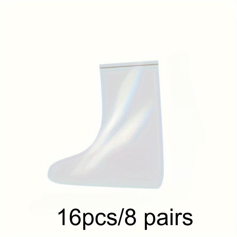 8 pairs of Transparent Sandproof Shoe Covers - High-Quality,Slip-Resistant,Washable Disposable,Designed for Rain Boots, Sneakers