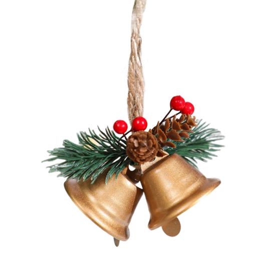 1/4Pcs Christmas Bells Easy Installation Lanyard Design Pine Cone Shape Xmas Bells Doors Windows Tree Decor