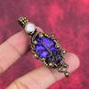 Tree of Life Charoite Pendant Copper Wire Wrapped Jewelry Rainbow Moonstone Gemstone Pendant Handmade Jewelry for Gifts Copper Wire Pendant