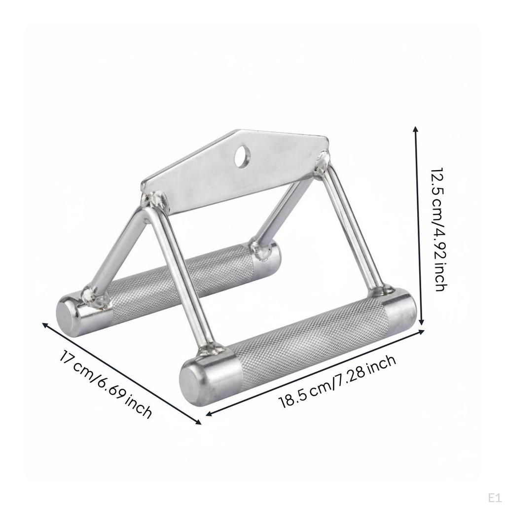 Gym Handle Metal Bar Rigid Cable Row Attachment for Strength Training Plated Vhandle