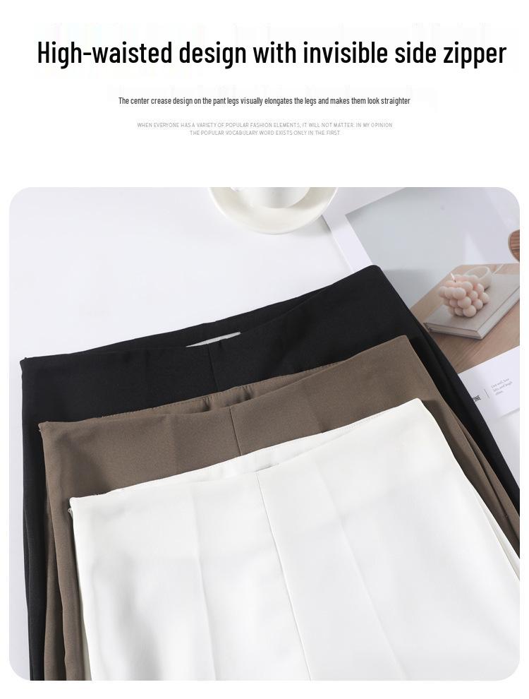 2026 Women's High Waist Micro Flare Casual Floor-Length Wide Leg Pants
