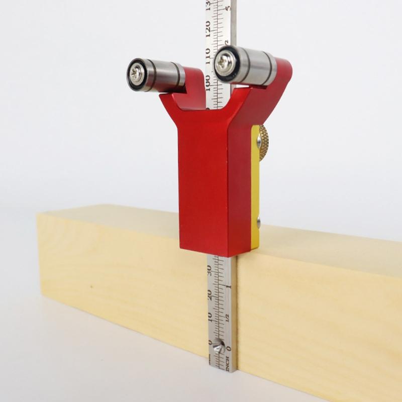 0-200mm Holzritzer mit Laserskala Metrisch/Zoll Anreißwerkzeuge Aluminiumlegierung Zeichenwerkzeug Holzbearbeitung DIY Werkzeug 3 in 1